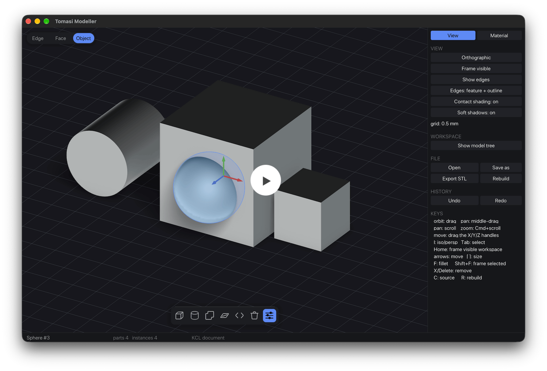 Tomasi Modeller application interface